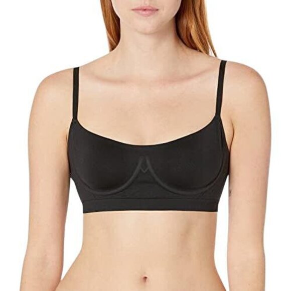 NWT Calvin Klein Convertible Straps Wirefree Fusion Flex Balconette Bra Black S - Picture 1 of 9